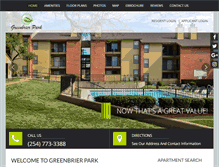 Tablet Screenshot of greenbrier-apts.com